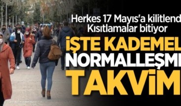 Kademeli normalleşme takvimi açıklandı