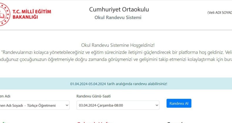 Öğretmen ile Veliyi bir araya getirecek “Okul randevu sistemi” hayata geçirildi