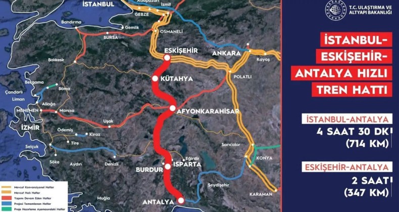 İstanbul’dan Antalya’ya 4 saat 45 dakikada gidilecek