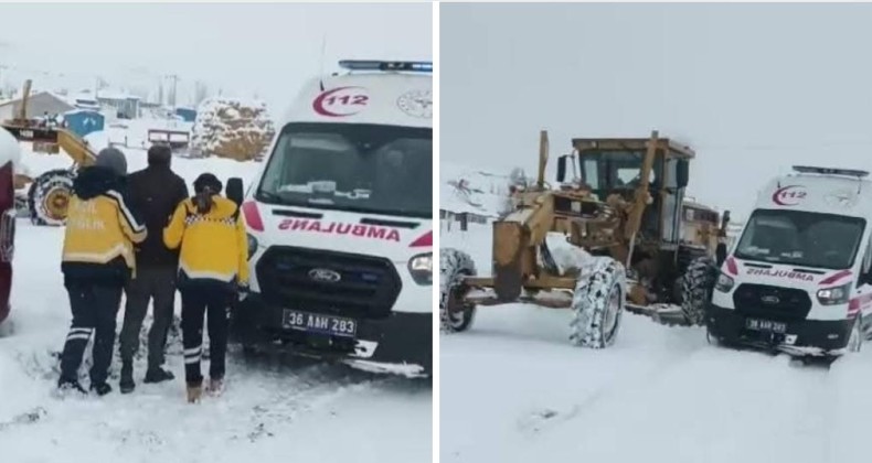 Kars’ta kar nedeniyle mahsur kalan hastayı kar kapları ve 112 Acil kurtardı – Birlik Haber Ajansı