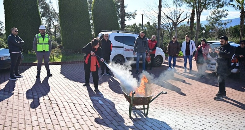 Kumluca'da iş güvenliği eğitimi ve yangın tatbikatı gerçekleştirildi